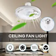 11.81" Ceiling Fan E27 Fan 45W with Dimmable LED Light Remote Controller