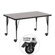 Bowery Hill 25.5''H Metal/Wood Rectangular Mobile Activity Table in Gray
