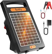 Epoify 24 Hour Solar Electric Fence Charger, 10 Miles Range, Up to 10200V Output, 0.18J Fence Charger, Portable Solar Fencer Ideal for Livestock