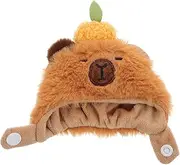 MUELODSIC Doll Clothes Doll Dress up Outfit Hat Animal Fancy Dress Hat Plush Headgear Guinea Pig Headgear Plush Light Brown