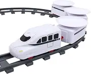 Sushi Train Set Rotating Table Food Train Battery Powered Electric Train Toy Under Christmas Tree Train Track for Kids Boys Girls White