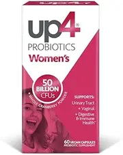 up4 Women’s Advanced Care Probiotic Supplement | Vaginal Health + Digestive + Immune Support* | 25 Billion CFUs Guaranteed | Non-GMO, Gluten Free, Vegan | 60 Vegetarian Capsules