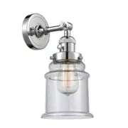 Innovations Canton 6" Semi-Flush, Amber/Chrome/Seeded Bell - 201FSW-PC-G184