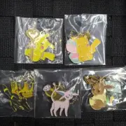 5 Piece Set Pokemon Ichiban Kuji Metal Charm Strap Pikachu Eevee Umbreon Espeon