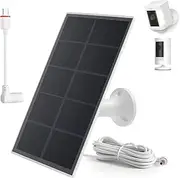 Ring Camera Solar Panel Charger, Compatible with Ring Stick Up Cam Battery, Ring Spotlight Plus/Pro, Waterproof 4w6v (White 1Pack)