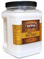 Coarse Grain Real Sea Salt by It's Delish - 4.6 lbs Jumbo Reusable Container...