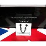 ✨咪樂小姐愛購物✨TOPMAN正品搖滾龐克時尚有型質感十字架鏈條雙耳環（霧黑/銀2色）