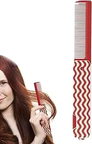 Wide Tooth Comb - Fine Tooth & Wide Tooth Moustache Comb | Detangling Styling Tool, Folding Hair Brush for Women Girls Everyday Grooming & Combing