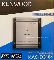 NEW KENWOOD KAC-D3104 Class D, 4-Channel Car Audio Amplifier