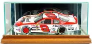 Car Display Case Walnut Glass Wood Diecast Nascar 1/24 Scale Collection Cabinet