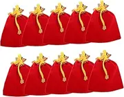 Baluue 10pcs Velvet Drawstring Bags for Jewelry Storage Compact Pouches for Travel and Party Favors Durable and Lightweight Tiny Jewelry Satchels with Beads for Christmas and Valentine
