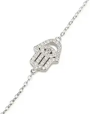 [FJ FAITH JEWELRY BY YAIR] 925 Sterling Silver Hamsa Bracelet Against Evil Eye And Good Luck Charm Richly Decorated 0.47" Israel Gifts Unique Art Bible Blessings Spiritual Jewish Hebrew Kabbalah Rare Holyland Handmade Jewelry