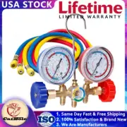 HVAC A/C Diagnostic Charging Service Manifold Gauge Tool Set with 3FT Hoses NEW