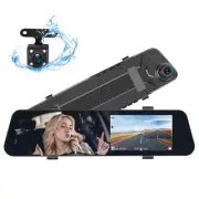 4.5" Mirror Dash Cam Backup Camera 1080P FHD Front and Rear View Mirror Camer...