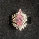 Bomb Party Ring Sz 5 RBP6135 “Nothing But Beauty” Rose Quartz CZ/Rhodium ‘Halo’