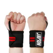 Wrist Strap Brace Wraps Lifting Weight Training Support by Javson - Black / Red