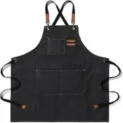 Chef Aprons for Men Women Cooking Kitchen Canvas Apron