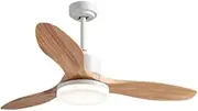 Ceiling Fan with Light Ceiling Fan Light Quiet DC Motor Ceiling Fan Light Ceiling Fan with Wood Fan Blades Modern Chandelier Silent Fan Light Indoor Ceiling Fan(Dual-Control)