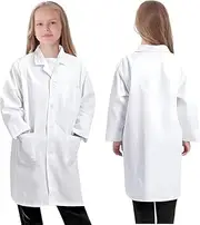 White Lab Coat for Unisex Doctor White Lab Coat Boys and girls Costumes, Lightweight lab coat, Halloween Doctor Dress Up Lab Costume