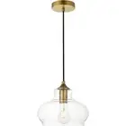 Brass and Black Pendant Glass Shade Chandelier Farmhouse Kitchen Island Light