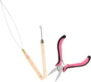 VICASKY 3pcs Hair Extension Accessories Kit Durable Hair Extension Pliers Loop Turner Tool Bead Roller Tool for Easy Salon and Home Use