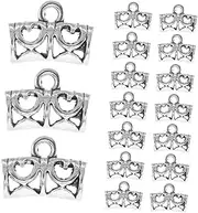 TOKIDNY 85pcs Vintage Bracelet Accessories Bracelets Bracelet Charms for Jewelry Making Jewelry Charm Link Connector Necklace Accessories Necklace Bail Beads Earring Charms Silver Alloy