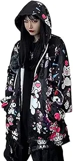 [Artist Unknown] Cute Cartoon Kuromi Hoodie Lolita JK Student Uniform Loose Zip-up Sweater for Women (B