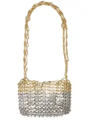 Rabanne 1969 Nano Skyline Two-tone Disc Shoulder bag - Silver ONE SIZE