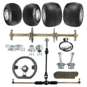 810mm Rear Axle Kit 420 Sprocket 5" Wheels Front Steering Drift Trike Bike Kart