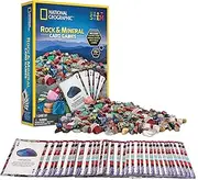 National Geographic Rock & Mineral Card Game Set with 52-Card Deck & 75+ Genuine Gemstones, Trivia & Memory Game Instructions, Includes Storage Bag
