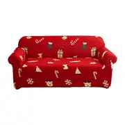 Christmas Sofa Cover Washable Couch Protector for Christmas Home Room Festival Decorations -Red