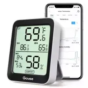 Govee Hygrometer Bluetooth Thermometer: LCD, Alerts, 2-Year Storage (Black)