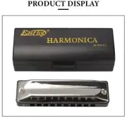 EASTTOP 10 Holes Diatonic Blues Harmonica Key of C Harp Mouth Organ Harmonica
