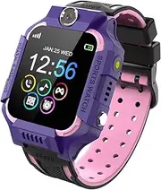 Smart Watch Phone Kids - Children Smartwatch Boys Girls with SOS Need 2G SIM to Call, 14 Puzzle Games Music MP3 MP4 HD Selfie Camera Calculator Alarms Timer Pedometer for Boys Girls Students,Pink