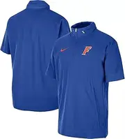 Nike Men's Florida Gators Coaches On Field Half-Zip Short Sleeve Jacket, Royal Blue, LARGE