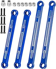 RCarmubWow RC Camber Link Set Upgrades Part for 1/10 Slash Rustler Stampede 4x4 4WD,Alloy Aluminium Front Rear Camber Link Set,Navy Blue