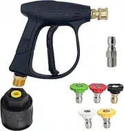 Pressure Washer, Handheld High Pressure Washer Gun, Car Wash Pressure Foam Gun with 5PCS Nozzle Tip M22-14MM Hose Connector Quick-Connect Adapter for Car Floor Window Roof Clean