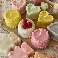 在飛比找Yahoo!奇摩拍賣優惠-快樂屋Happy House可愛心形蛋糕蠟燭模具 熊麵包形狀