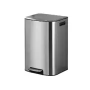 Silver Brushed Stainless Steel 18L Pedal Rubbish Bin with lid Kitchen Trash Can Waste Basket Recycling Garbage Can Dustbin
