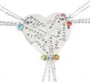 [Ximerinf] Weirdo 1 Weirdo 2 Weirdo 3 Weirdo 4 Necklace Heart Bff Necklace for 4 Best Friend Necklaces for 3 Sister Friendship Stainless Steel Jewelry