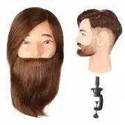 Male Mannequin Head With Hair Human Hair Manikin For Men Cosmetology 8inch