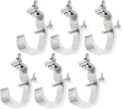 LRXIYODE 6Pcs Heavy Duty Aluminum Stage Light Clamps Truss Hooks for Lighting Compatible with Pipes Securely Hold Spot Lights Easy Installation