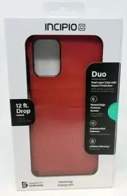 Incipio Duo Dual Layer Case for Samsung Galaxy A12, Salsa Red, 12 ft Drop Tested