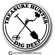 Treasure Hunter Dig Metal Detector Sticker Decal Garrett Minelab Bounty Hunter