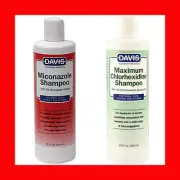 Davis Miconazole Shampoo 12 oz + Davis Maximum 4% Chlorhexidine Shampoo 12 oz