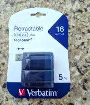 Verbatim 5 Pack 16GB USB Flash Drive USB 2.0 Blue