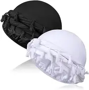 [MLTUARG] 2 Pcs Satin Lined Turban Silky Head Wraps for Men with Long Twist Straps, Halo Turban Mens Turban Head Scarf for Hair