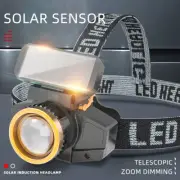 Solar Rechargeable LED Headlight Head Torch Fishing Camping Headlamp Flashlight