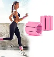 Pilates Wrist Ankle Weights for Women,Set of 2 (1Lb Each) Adjustable Wearable Ankle Weights Silicone Wrist Bangles for Men Women Kids,for Exercise,Jogging,Yoga,Gym,Strength Training
