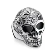 Genuine THOMAS SABO Sterling Silver Lily Skull Ring TR2155M